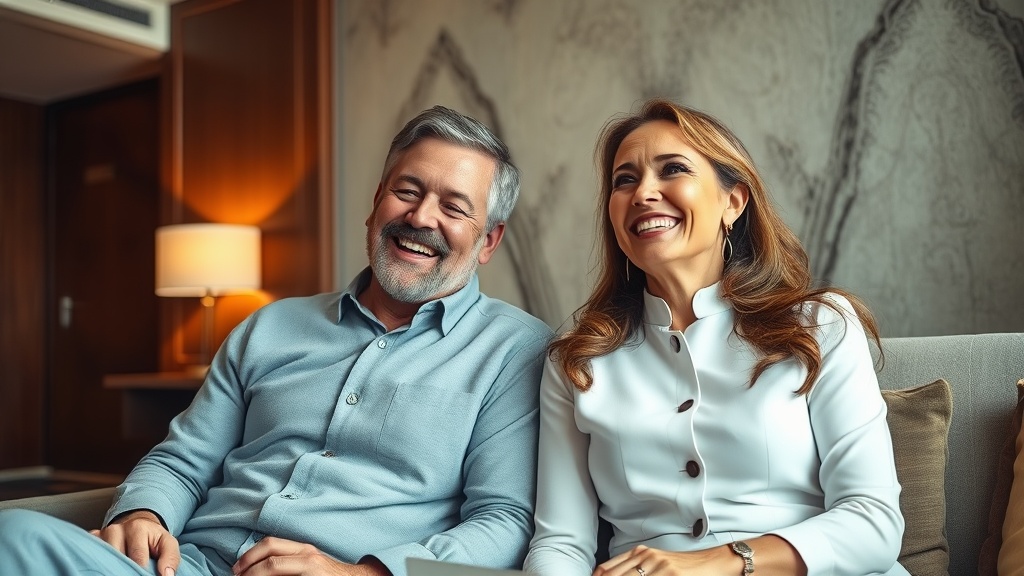 זוג מרוצה מחוויית האירוח