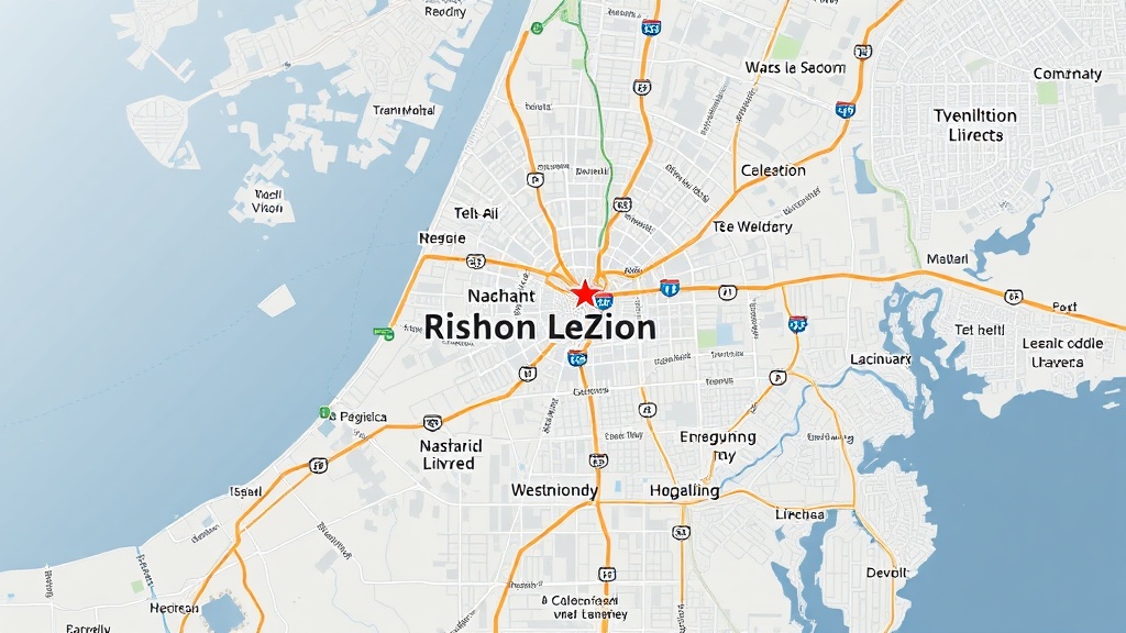 מיקום ראשון לציון במרכז הארץ